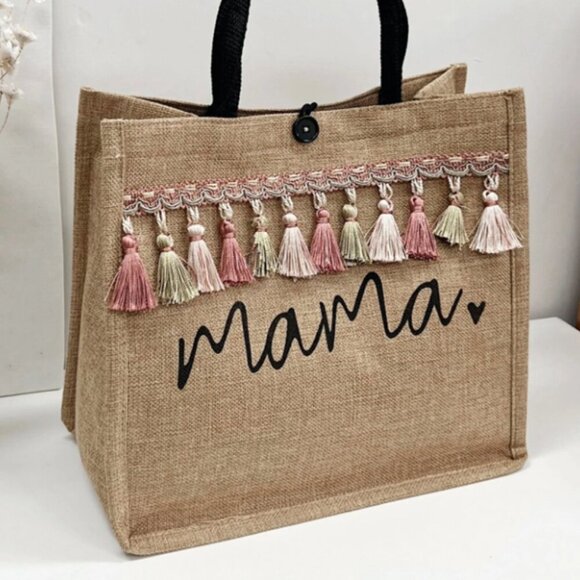 🎉Host Pick 8/10 🎉 "Mama" Tote Bag Great Gift Bag for New Moms Baby Shower Bday - Picture 1 of 5